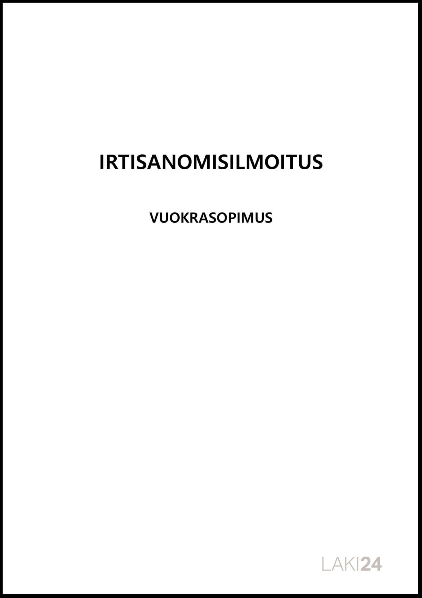 Vuokrasopimuksen Irtisanominen Laki24 vuokrasopimuksen-irtisanominen-laki24